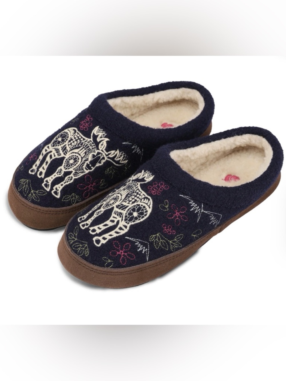 Acorn Navy Embroidered Slip-On Slipper Size 8/9 - Picture 2 of 16